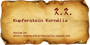 Kupferstein Kornélia névjegykártya